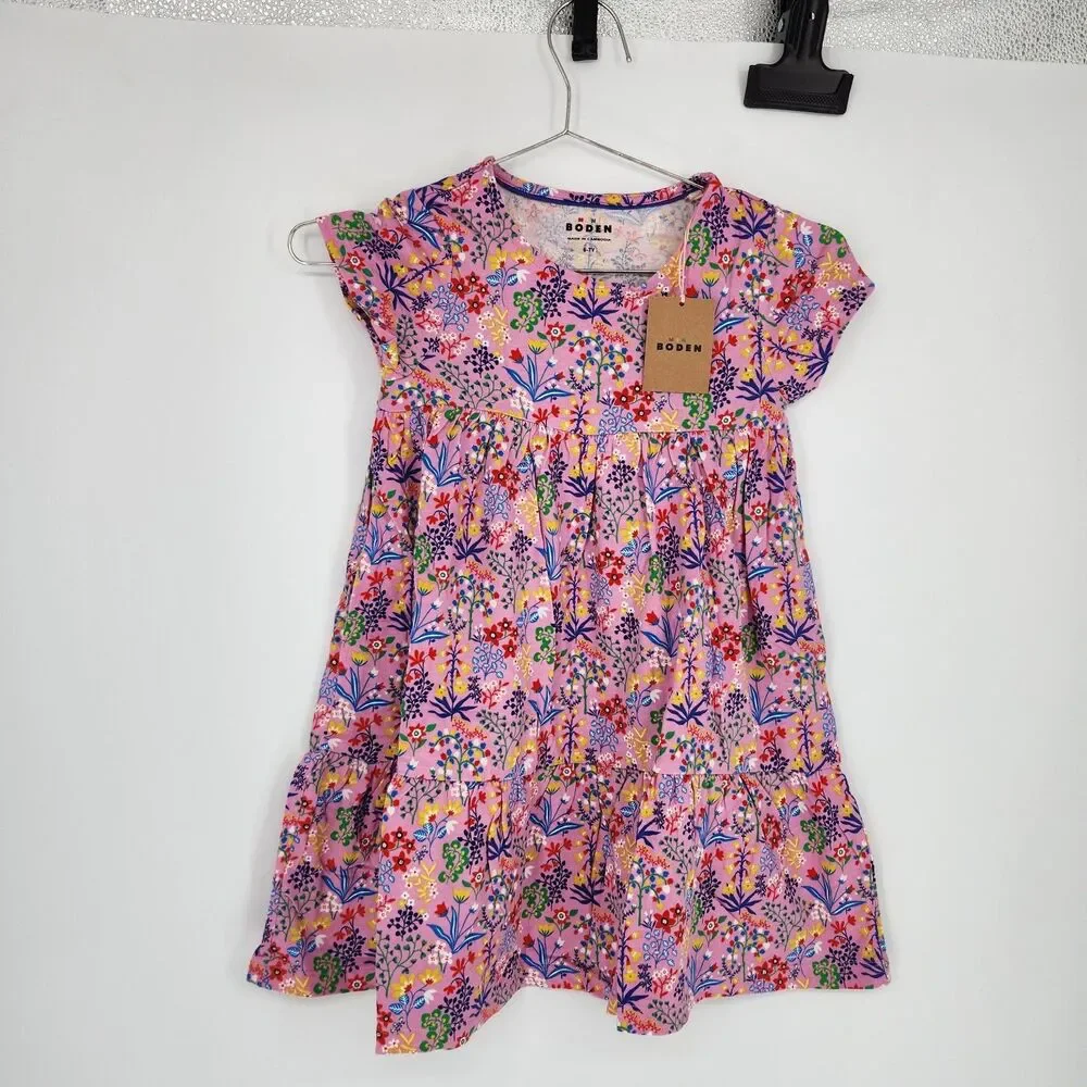 boden blossom jersey dress Mini 6-7Y Pink Floral Ariel Twirly NWT Jasmine